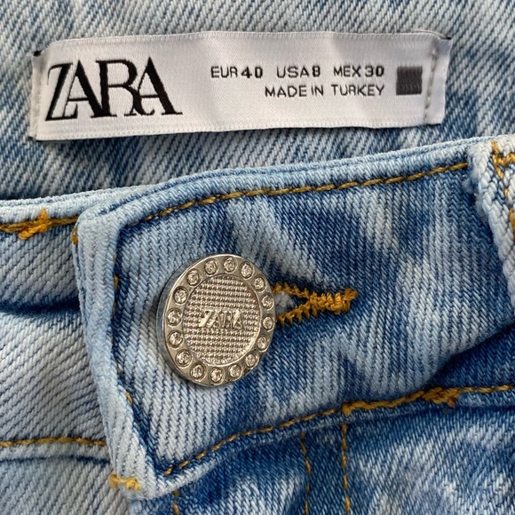 Zara Bleached Acid Wash Distressed Skinny SZ 8 - Picture 8 of 9